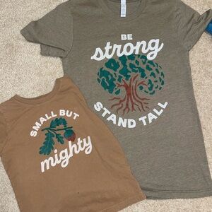 Be Strong Stand Tall-mama+me T-Shirt - Brown and Green